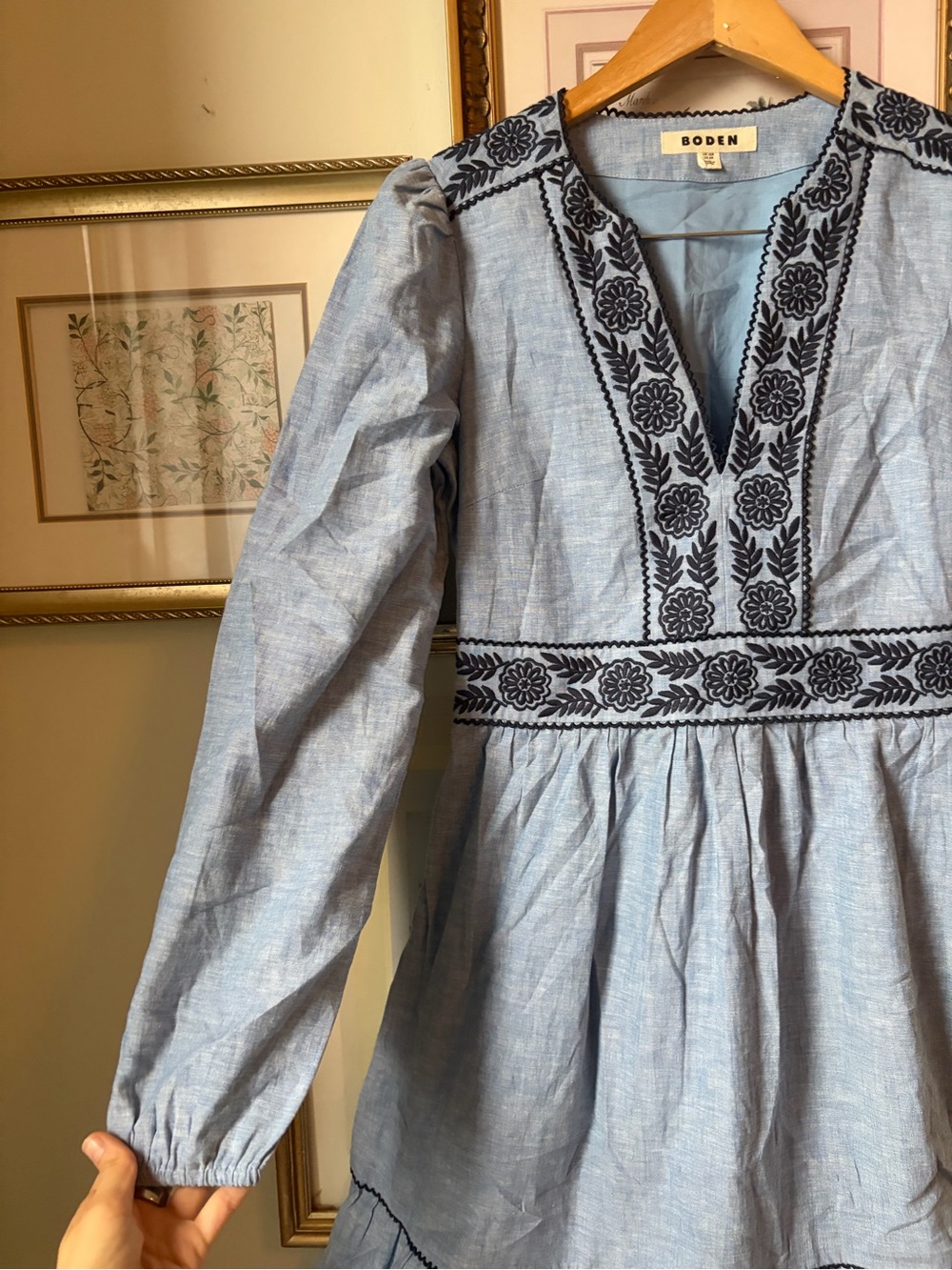 Boden Violet Linen Rich Midi Dress Size 6 - Picture 8 of 14